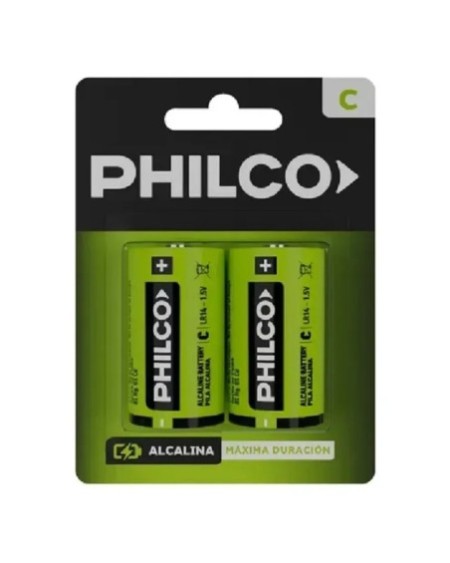 PILAS C X 2 ALCALINA MEDIANA PHILCO