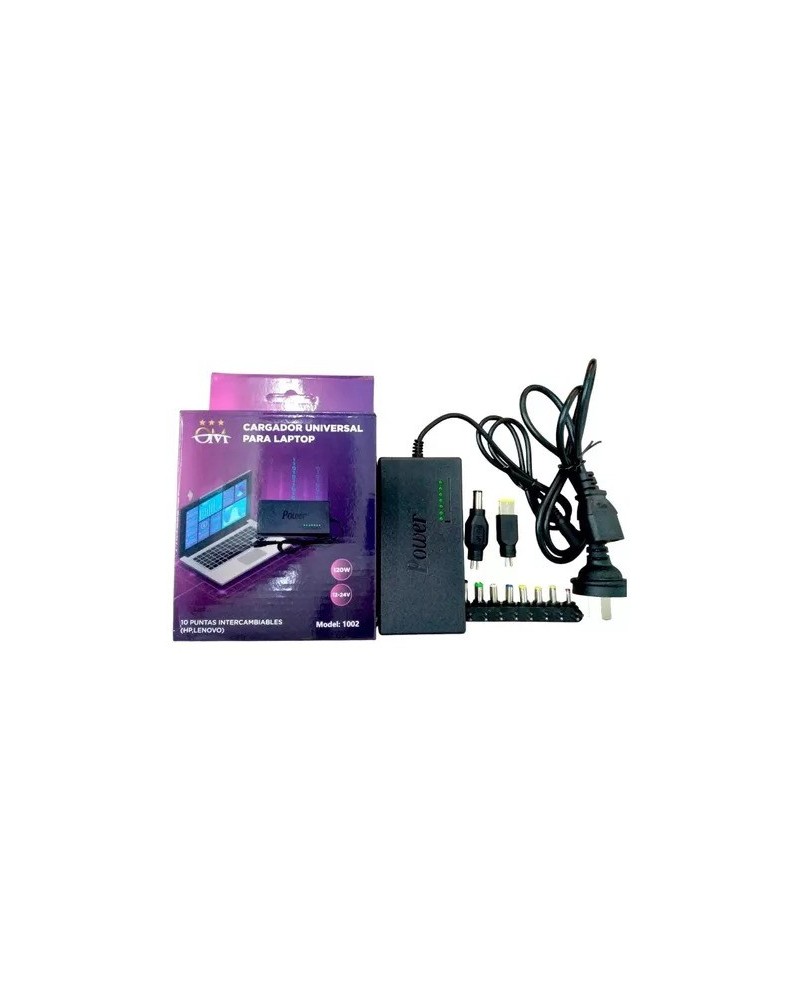 CARGADOR P/NOTEBOOK UNIVERSAL 10 CONECTORES 120W 1002 OM