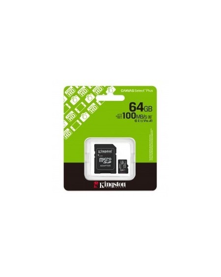 MEMORIA MICRO SD 64GB 100MBPS CANVAS CLASE 10 KINGSTON