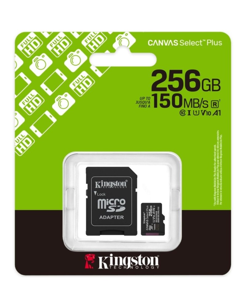 MEMORIA MICRO SD 256GB 150MBPS CANVAS SELECT PLUS KINGSTON