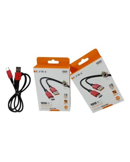CABLE USB TIPO C M/M 60W EZ-W103 ROJO EZRA