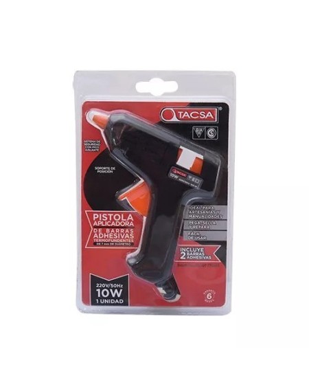 PISTOLA DE SILICONA ENCOLADORA DE PLASTICO CHICA 10W TACSA