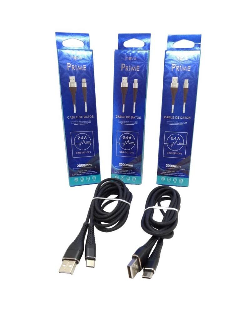 CABLE USB TIPO C 2MTS 2.4AMP CAB-2401CP2 INOVA