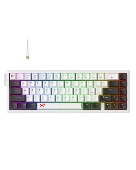 TECLADO GAMER INALAMBRICO RGB 67 KEYS GAMENOTE KB900L-BW HAVIT