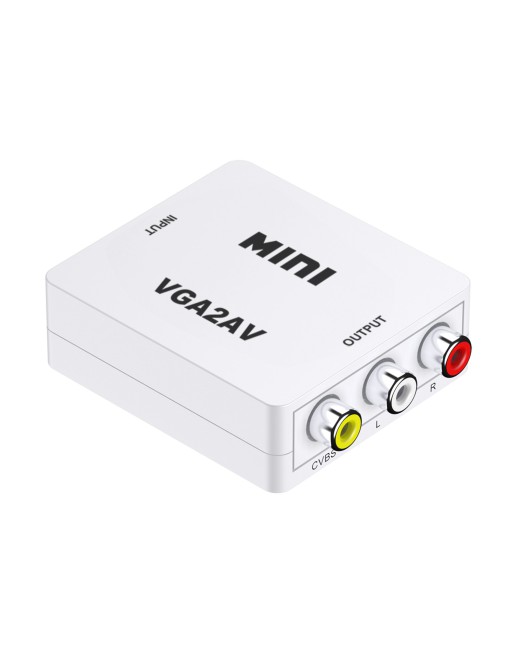 CONVERSOR DE VGA A RCA VGA2AV BLANCO 1080P
