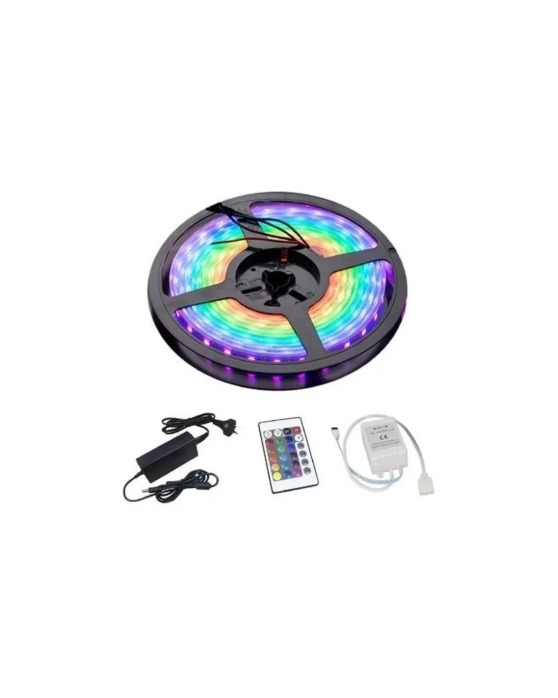TIRA DE LED RGB 50X50 5MTS C/FUENTE Y COTROLADOR IBEK