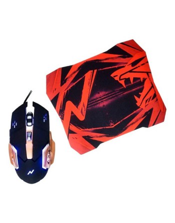 MOUSE GAMER + PAD DE MOUSE STORMER 2400DPI 4 COLORES RGB ST-800 NOGA