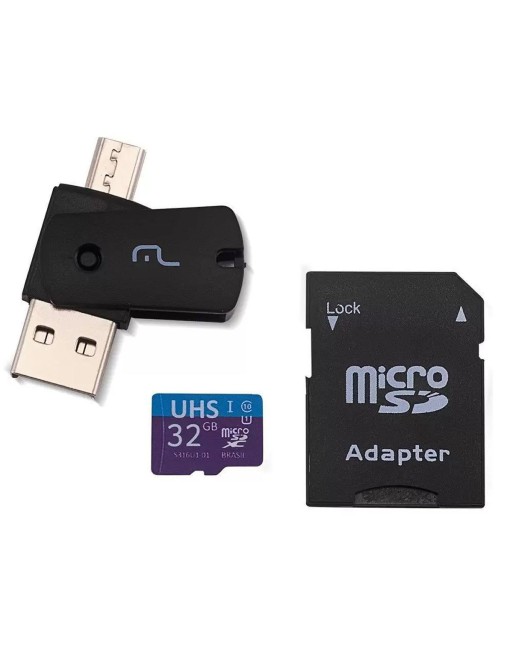 MEMORIA MICRO SD 32GB C/ADAPTADOR Y  LECTOR DUAL MC151 MULTILASER