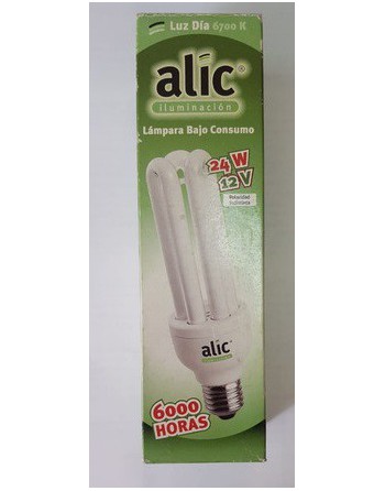 FOCO BAJO CONSUMO 24W 12V LUZ DIA 20W 8000HS ALIC