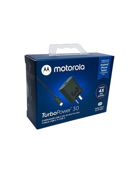 CARGADOR 22V A USB TIPO C + CABLE TIPO C M/M X50 50W SUPER FAST CHARGING MOTOROLA