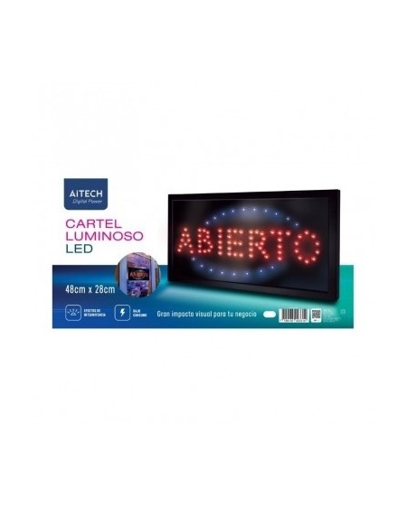 CARTEL DE LED ABIERTO 48CMX28CM AITECH