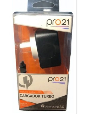 CARGADOR 220V A USB + CABLE MICRO USB QUICK CHARGE 3.0 9V MS-87P PRO21