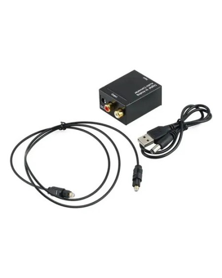 CONVERSOR DE AUDIO DIGITAL A RCA AC + CABLE OPTICO 10