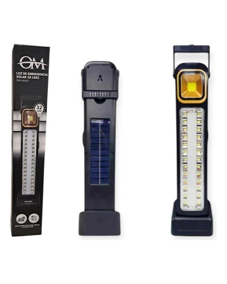 LUZ DE EMERGENCIA 32 LED SOLAR OM-6866T OM