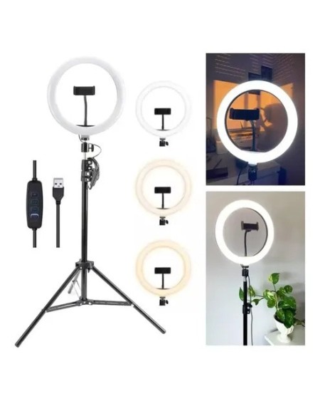 ARO DE LUZ BLANDO 36CM 14" CON TRIPODE QX-360KA
