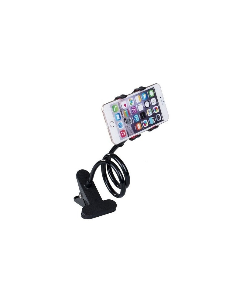 SOPORTE P/CELULAR PINZA ESPIRAL PARA ESCRITORIO METAL