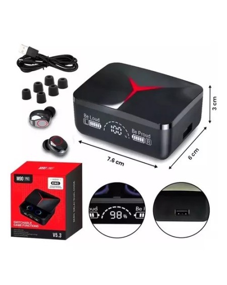 AURICULAR BLUETOOTH IN-EAR NEGRO V5.3 M90 ENC