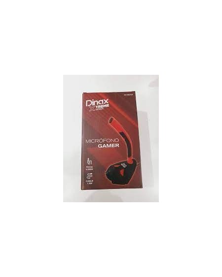 MICROFONO P/PC GAMER NEGRO CON ROJO 1.5MTS DX-MICX32 DINAX
