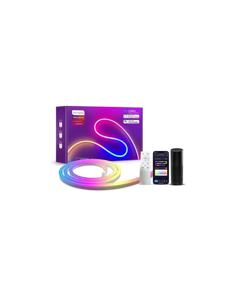TIRA DE LED NEON RGB 5MTS APP SMART CONTROL AUDIORITMICA