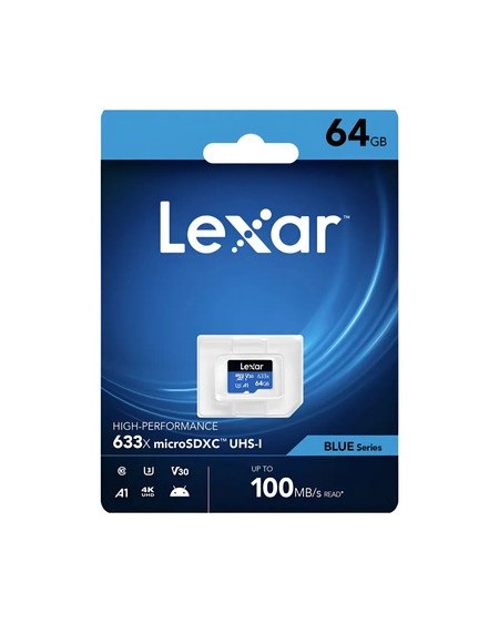 MEMORIA MICRO SD 64GB 100MBPS AL10 A1 4K 633X LEXAR