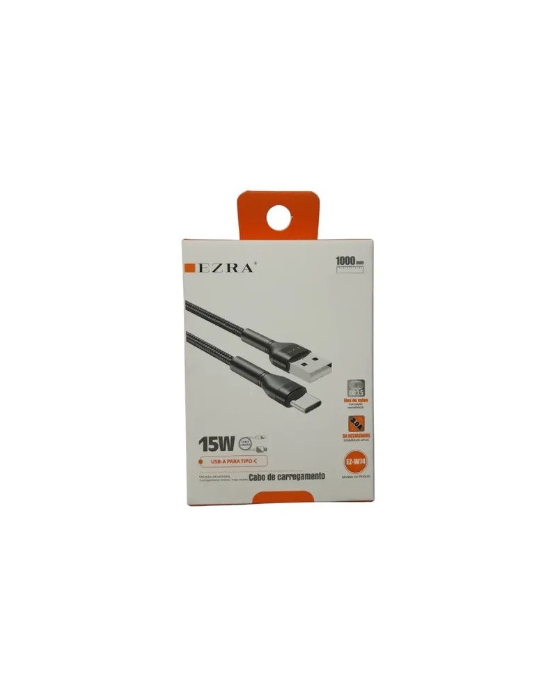 CABLE USB TIPO C 1MTS 15W NEGRO EZ-W74 EZRA