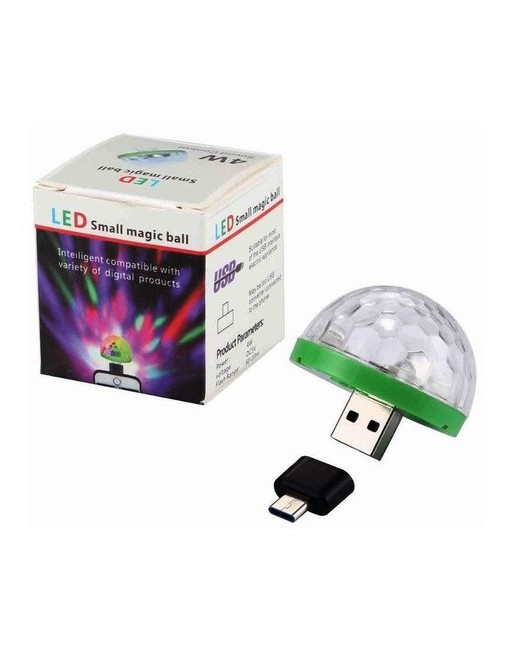 MEDIA ESFERA MINI LED MULTICOLOR C/OTG MICRO USB DX-MINILUSB DINAX