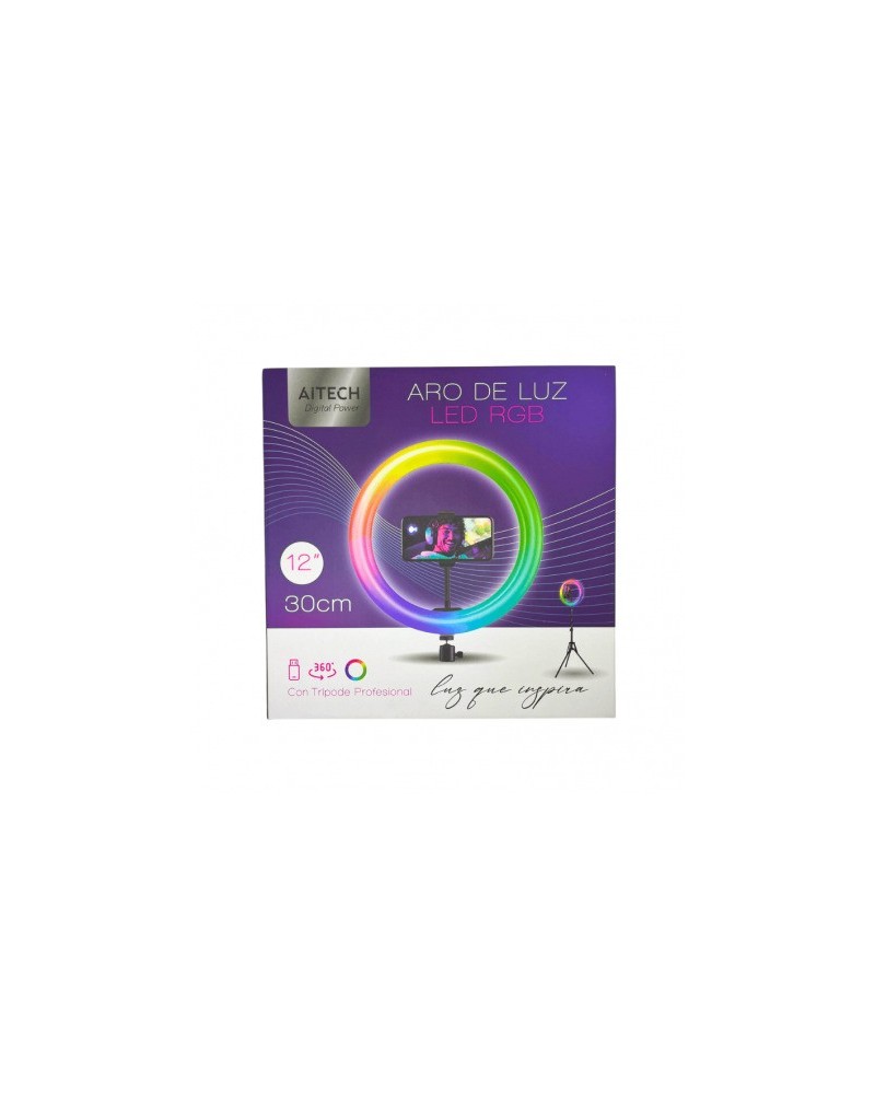 ARO DE LUZ RGB 12" REGULABLE S/TRIPODE LED-83054