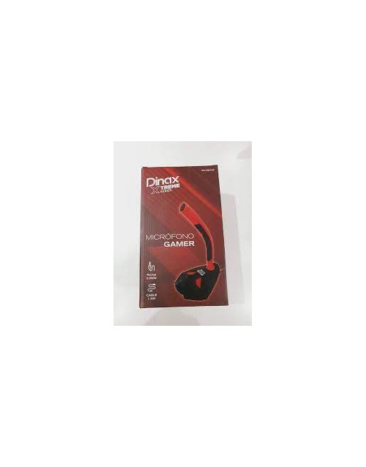 MICROFONO P/PC GAMER NEGRO CON ROJO 1.5MTS DX-MICX32 DINAX