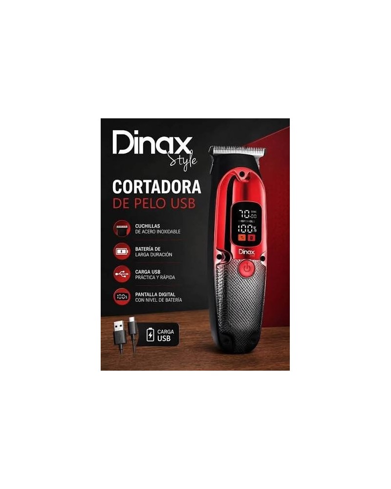 CORTA PELO RECARGABLE C/PANTALLA CBR-5WA02 DINAX