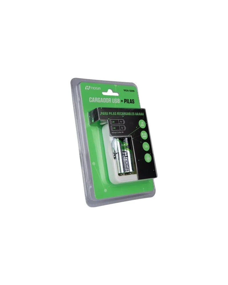 CARGADOR DE PILAS X 4 + 2 PILAS AA RECARGABLES NGA-5200 NOGA