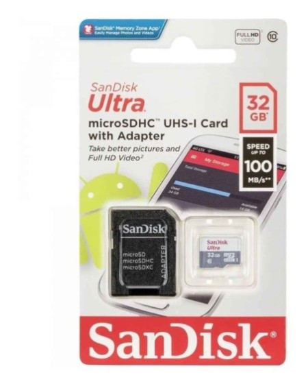 MEMORIA MICRO SD 32GB CLASE 10 100MBPS SANDISK