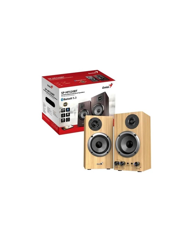 PARLANTES P/PC DE MADERA BLUETOOTH 5.3 20W SP-HF520BT GENIUS