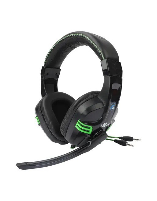 AURICULAR GAMER PC/PS4 NEGRO CON VERDE AX-200 AXER