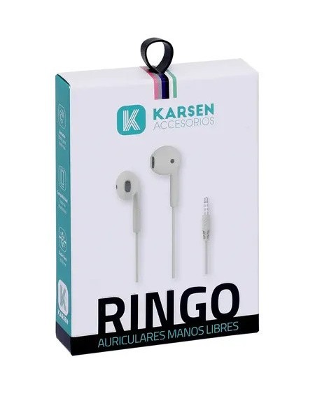 AURICULAR IN-EAR MANOS LIBRES BLANCO RINGO KARSEN
