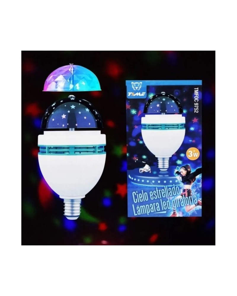 FOCO LED MULTICOLOR CON EFECTO ESTRELLITAS 3W TIME