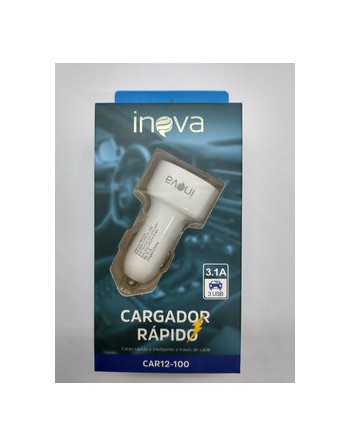 CARGADOR 12V A USB CABEZAL 3.1AMP X 3 USB CARGA RAPIDA CAR12-100 INOVA