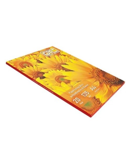 PAPEL FOTOGRAFICO AUTOADESIVO BRILLANTE 135GM A4 20 HOJAS GTC