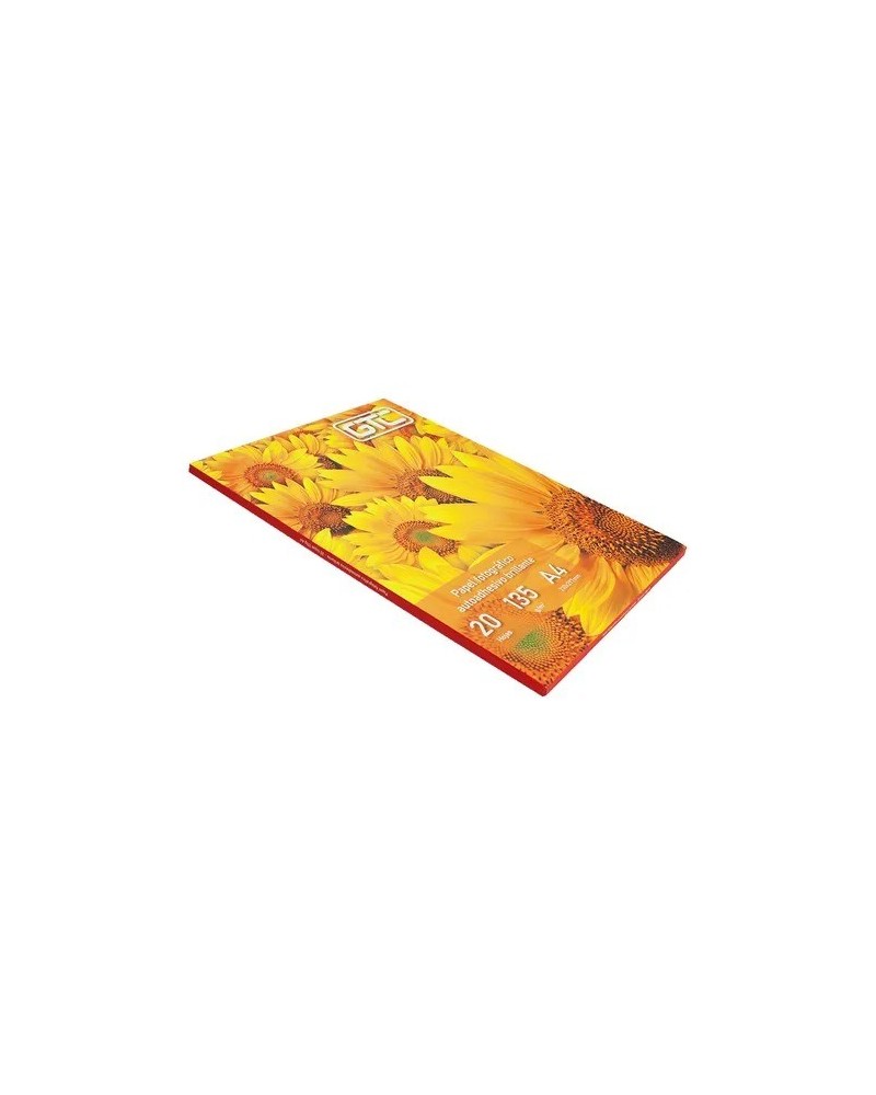 PAPEL FOTOGRAFICO AUTOADESIVO BRILLANTE 135GM A4 20 HOJAS GTC