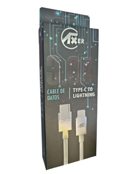 CABLE USB TIPO C A IPHONE LIGHTNIG 3.0AMP BLANCO AX10262 AXER