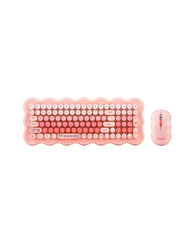 TECLADO + MOUSE WLS CON DISEÑO ROSA NKB-9800 NOGANET