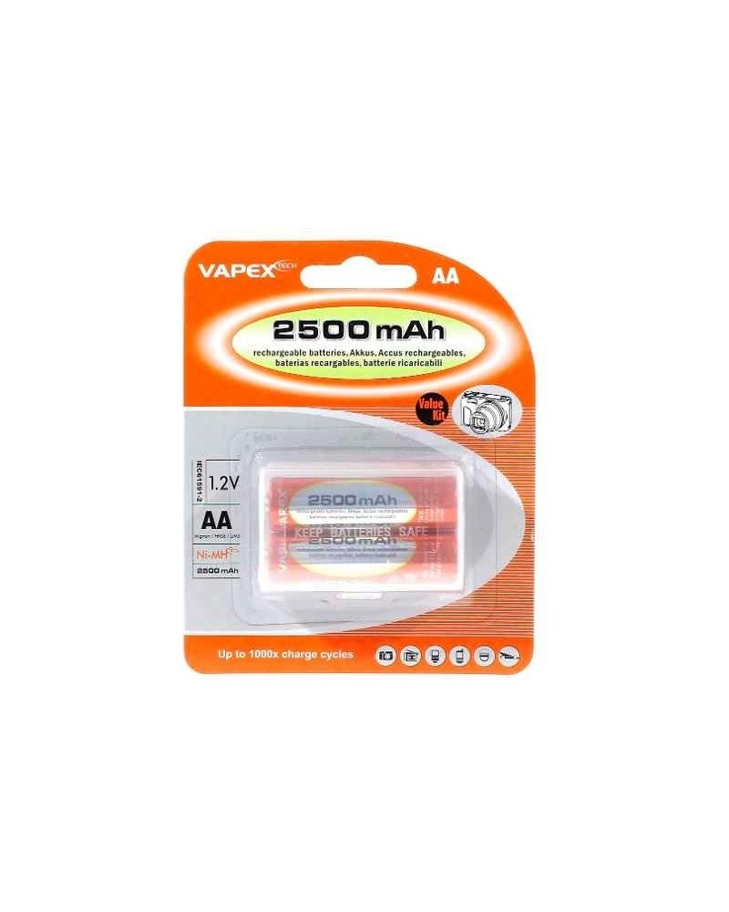 PILAS RECARGABLES AA X 2 2500MAH 1.2V VAPEX