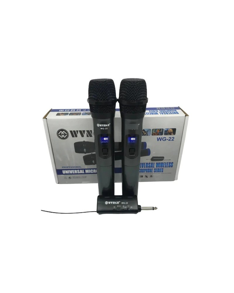 MICROFONO X 2 INALAMBRICO  PROFESSIONAL WG-22 WVNGR
