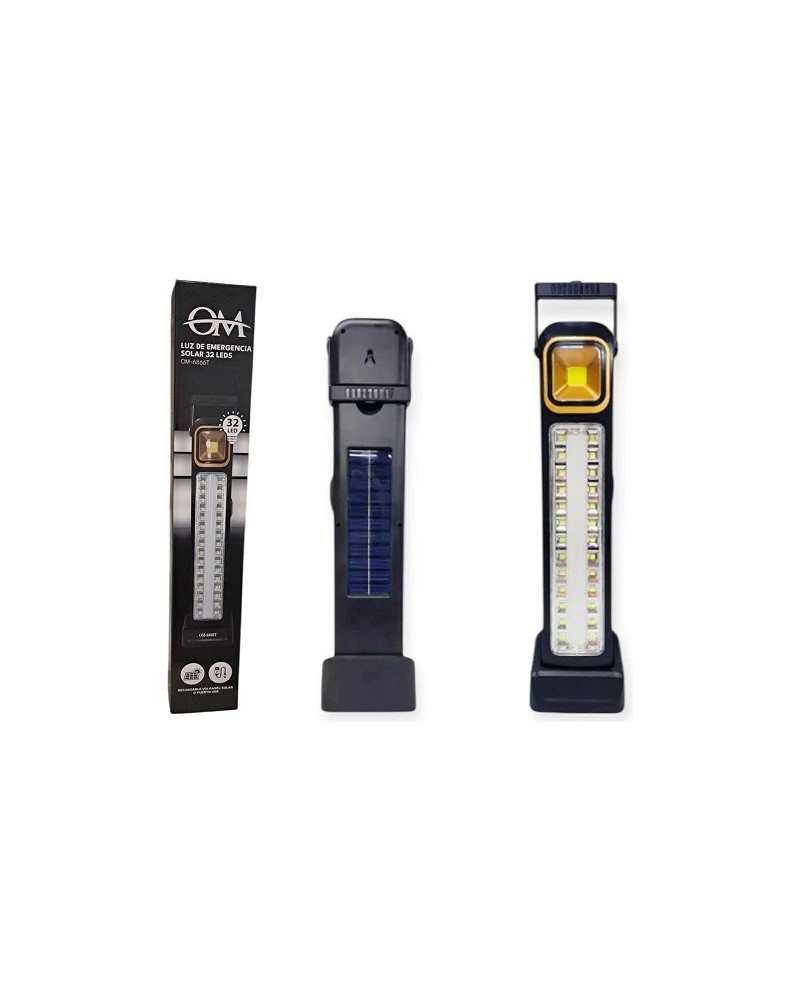LUZ DE EMERGENCIA 32 LED SOLAR OM-6866T OM