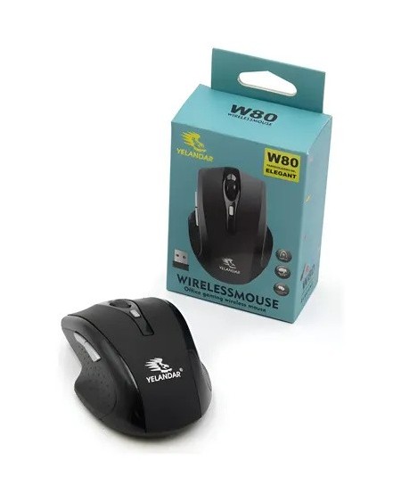 MOUSE WLS NEGRO W80 YELANDAR