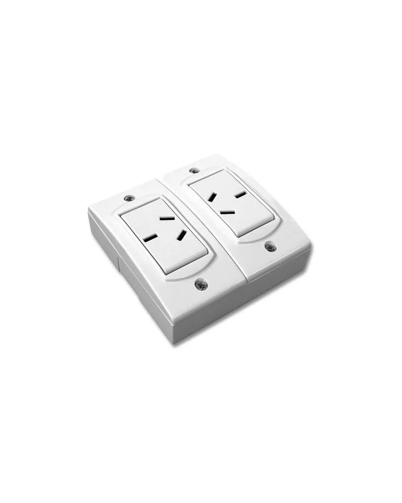 TOMA CORRIENTE 220V DOBLE PARA PARED BLANCO JELUX