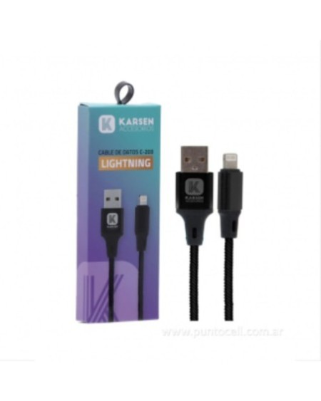 CABLE USB LIGHTING 3.1AMP 1MTS GRIZ C-203 1067 KARSEN
