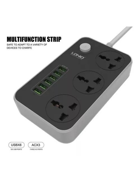 ZAPATILLA 3 TOMAS + 4 USB + USB TIPO C 3.4AMP B0