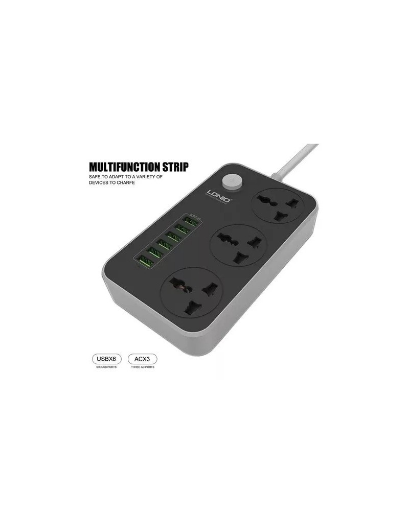 ZAPATILLA 3 TOMAS + 4 USB + USB TIPO C 3.4AMP B0