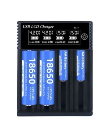 CARGADOR DE PILAS X 4 C/LED 18650 CH4-4P A USB