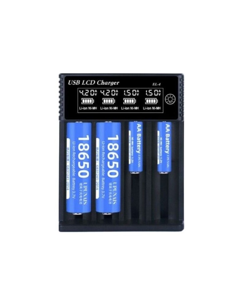 CARGADOR DE PILAS X 4 C/LED 18650 CH4-4P A USB